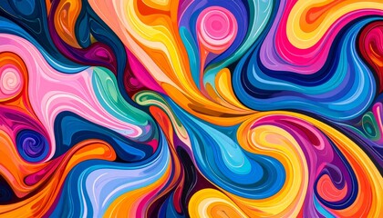 Obraz premium Vibrant Swirling Abstract Art Colorful Background Design