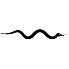 Simple black silhouette illustration of a wavy snake on white background