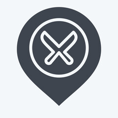 Obraz premium Icon Restaurant. related to Location symbol. glyph style. design editable