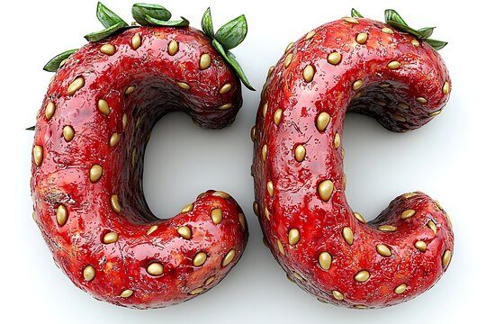 Two strawberry-shaped letters 'C'