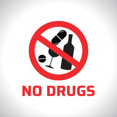 International Day Against Drug Abuse & illicit Trafficking, no drugs