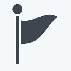 Icon Flag 2. related to Location symbol. glyph style. design editable