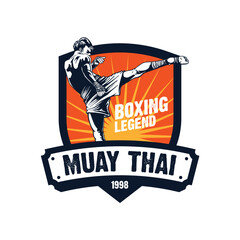 muay thai martial art badge