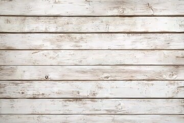 Fototapeta premium Horizontal weathered white wooden planks background.