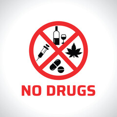International Day Against Drug Abuse & illicit Trafficking, no drugs