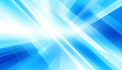 Obraz premium Abstract Blue and White Geometric Background with Dynamic Lines Speed and Light