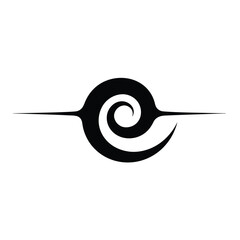 Abstract black and white spiral decorative element logo design vector illustration