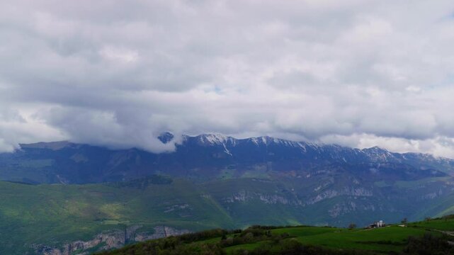 Cloudy Mountain Landscape Timelapse in Lessinia Italy