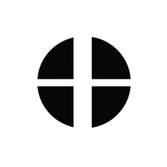 Obraz premium Abstract black and white graphic circular design cross pattern symbol element