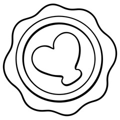 Classic Love Wax Seal Line Drawing