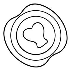 Classic Love Wax Seal Line Drawing