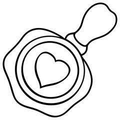 Classic Love Wax Seal Line Drawing