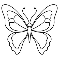 Elegant Butterfly One Line Drawing