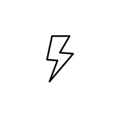Fototapeta premium Simple black line drawing illustration of lightning bolt concept representing energy
