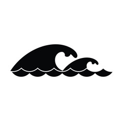 Black and white vector illustration of ocean waves water graphic resource