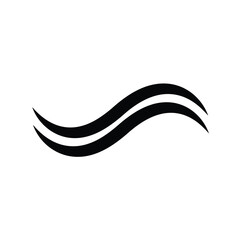 Abstract wavy lines black silhouette minimalist design element vector illustration