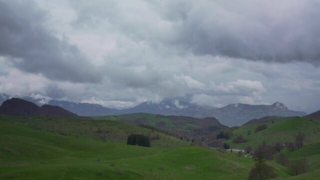 Cloudy Mountain Landscape Timelapse in Lessinia Italy