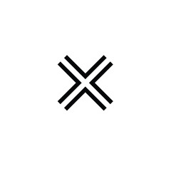 Double line crossing mark abstract design for logo and iconography design
