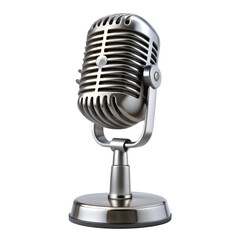 Retro microphone isolated on transparent backgroun 