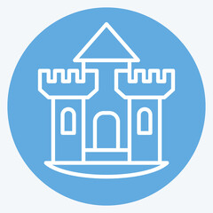 Icon Castle. related to House symbol. blue eyes style. design editable