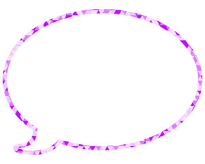 ステンドグラス風吹き出し　三角形模様　丸形