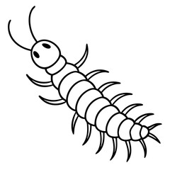 Elegant Centipede One-Line Drawing