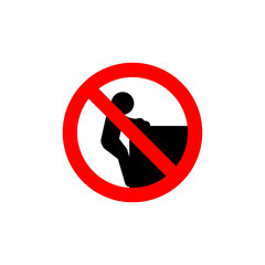 No climbing sign. Dangers, permits, tourist areas, temples, buildings, heritage site. Vector