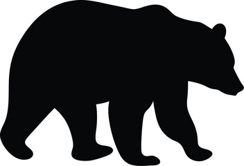 Fototapeta premium Bear Silhouette Vector – Wild Animal Illustration in Black