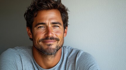 Portrait of a Handsome Man with a Gentle Smile