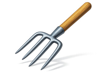 Garden Fork Clipart – Realistic Cartoon Pitchfork PNG
