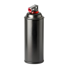 Large spray can with black spray bottle and red button pepper spray for self defense isolated on transparent background