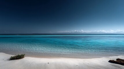 Fototapeta premium Tropical paradise sunny beach ocean photography bright ocean clear blue sky turquoise water dreamy ocean views