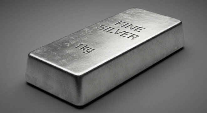 silver bar and text on it surface "fine gold 1kg"