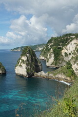 Obraz premium Breathtaking coastal view nusa penida island landscape photography tropical environment aerial perspective nature's beauty