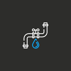 Water pipe icons flat vector design