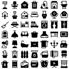 Home Living Furniture Decoration Icon Set. Perfect for user interface, new application
