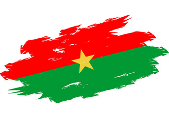 An artistic representation of Burkina Faso's flag featuring its distinct colors and star symbol