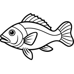 Elegant Grouper in One-Line Vector Art