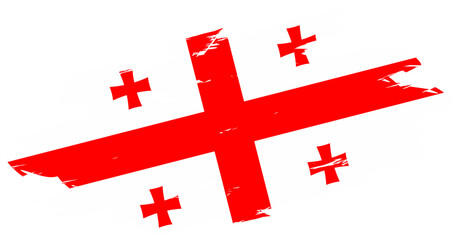 Fototapeta premium Stylized depiction of the Georgian flag, ideal for cultural, educational, or tourism-related uses.