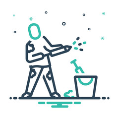 Mix icon for boy playing holi