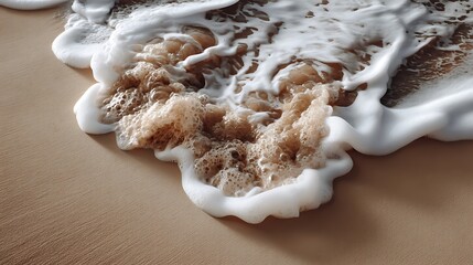 Dreamy ocean photography of soft beach waves on a tropical beach with turquoise water and clear blue sky