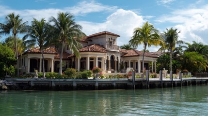 Fototapeta premium Luxury House Exterior on Marco Island Florida