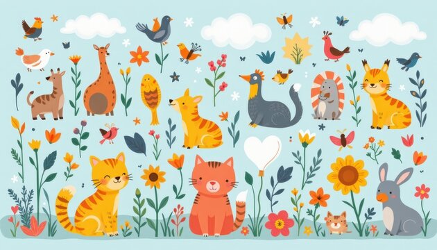 Adorable animal illustrations in a captivating and repetitive layout.