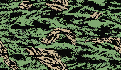 US vietnam green tigerstripe camouflage fabric texture background. Abstract camouflage. Vector camouflage pattern.