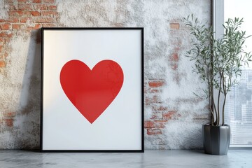 Mock-up poster frame in a modern interior living room with contemporary style, 3D render and illustration