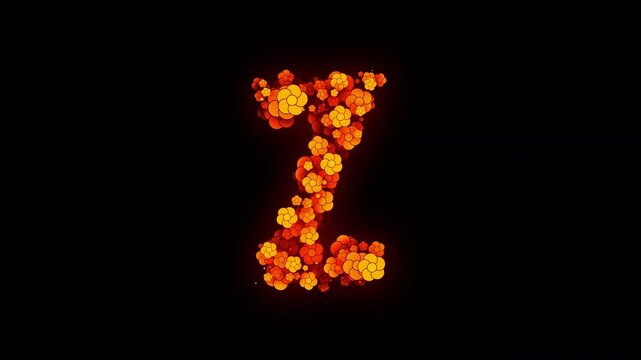 Letter Z Flower Text Effect Animation