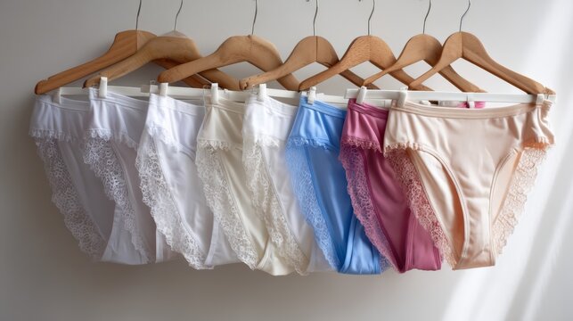 The women's panties on a white background closeup