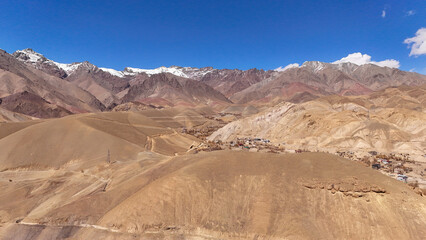 landscape of mountains laddakh and village