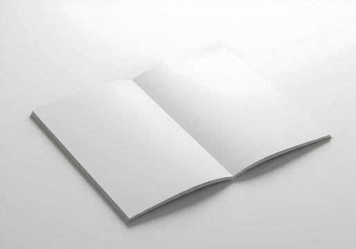 Open Blank Magazine Mockup Template Spread Double Page Realistic 3D Render White Background Branding Identity Design Presentation