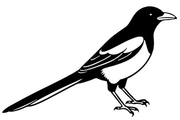 Elegant Magpie Line Art